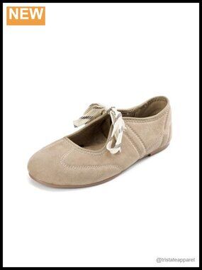 Faux Suede Ballet Flats Round Toe Cross Strap Slip On Women's Shoes